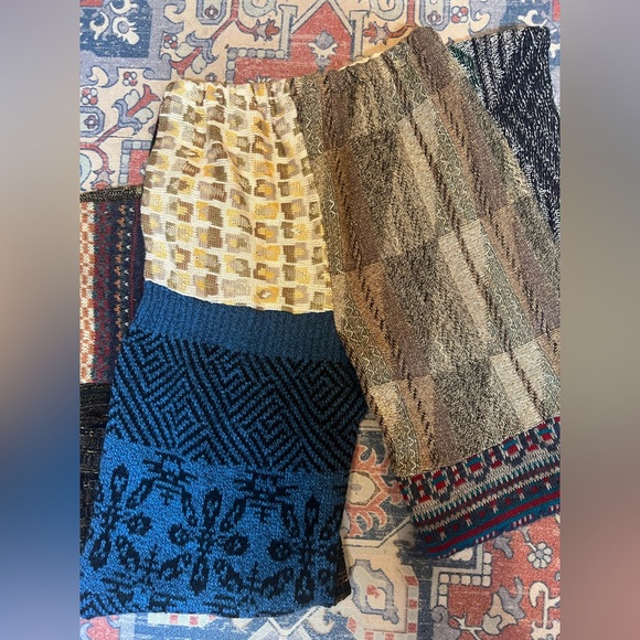 New! Handmade Up Cycled Vintage Sweater Pants Boho Wide Leg OOAK - Picture 3 of 3